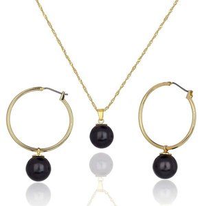 Single Pearl Necklace w/matching earring